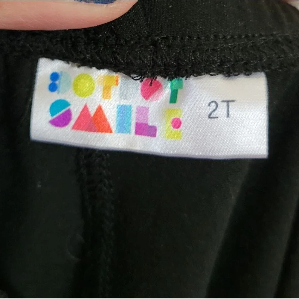 DOT DOT SMILE Baby‎ Girl Solid Black Buttery Soft Leggings Size 2T